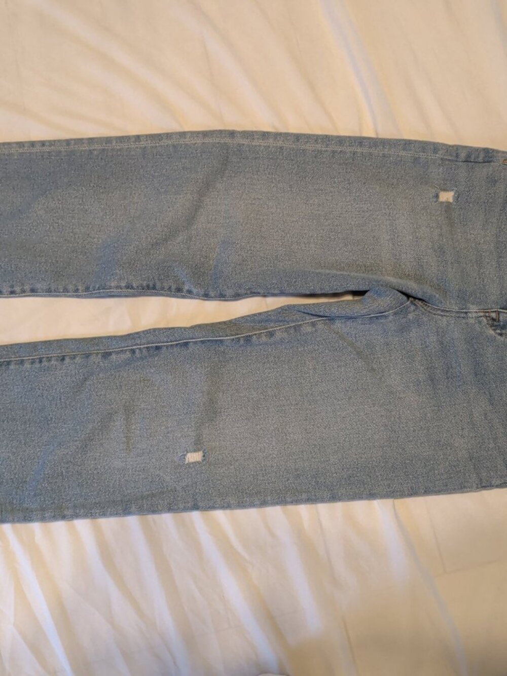 J.Crew Stovepipe Jeans Light Wash Distressed Raw Hem Womens 26